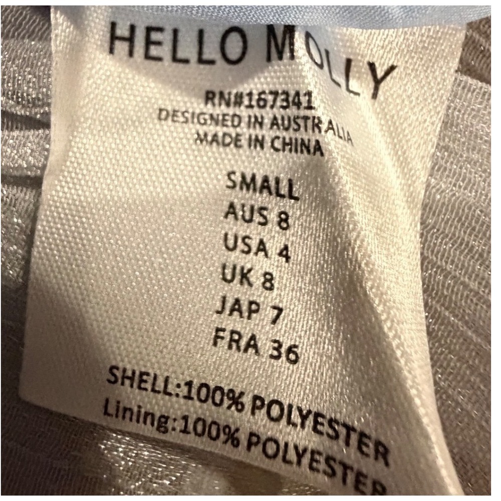 Hello Molly Party at the Disco Halter Mini Dress Blue Small Y2K Fairy Coquette - Picture 10 of 11